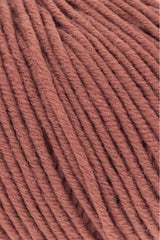 Lang Yarns Merino 120 Yarn, 120m / 50g – Dark Brick (0187), yarn texture