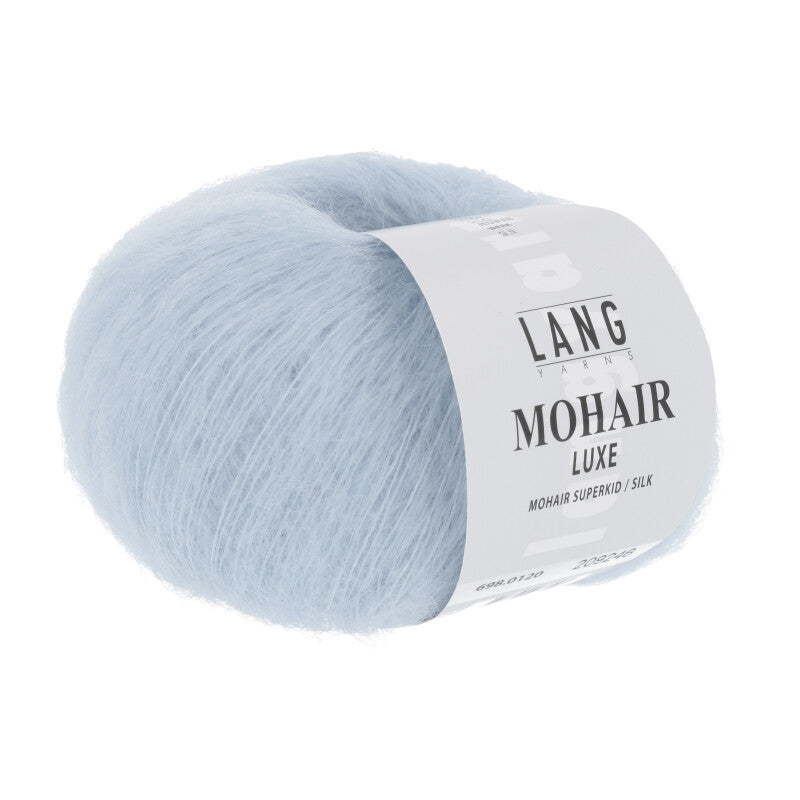 Lang Yarns Mohair Luxe Yarn, 175m / 25g – Ice Blue (0120)