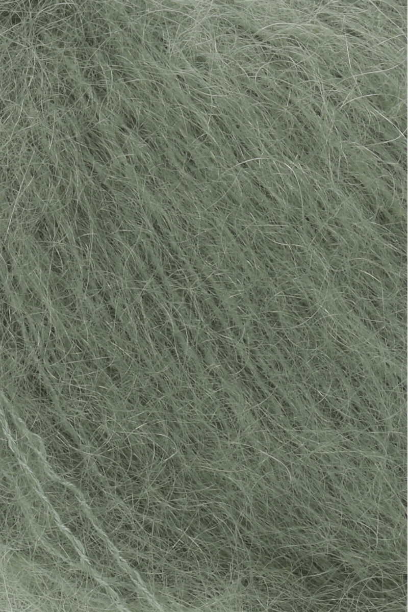 Lang Yarns Mohair Luxe Yarn, 175m / 25g – Olive (0198), yarn texture