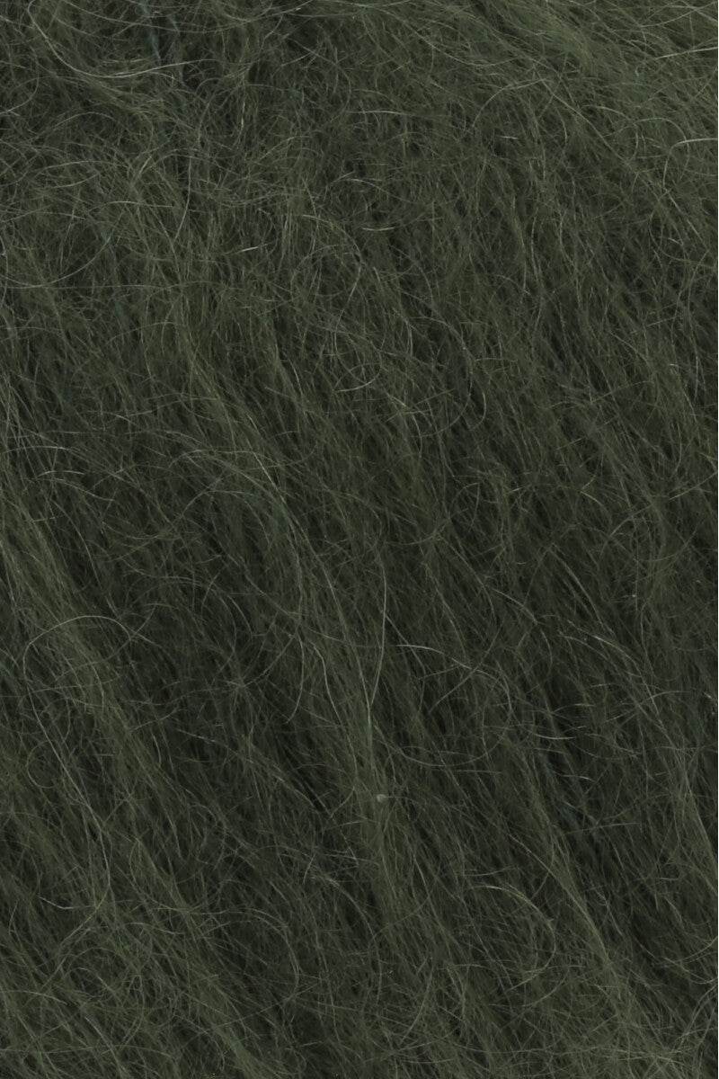 Lang Yarns Mohair Luxe Yarn, 175m / 25g – Dark Olive (0199), yarn texture