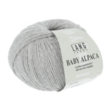 Lang Yarns Baby Alpaca Yarn, 170m / 50g – Light Grey Mélange (0003)