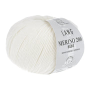 Lang Yarns Merino 200 Bébé Yarn, 203m / 50g – White (0301)