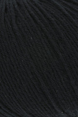 Lang Yarns Merino 200 Bébé Yarn, 203m / 50g – Black (0304), yarn texture