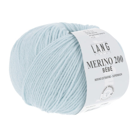 Lang Yarns Merino 200 Bébé Yarn, 203m / 50g – Ice Blue (0371)