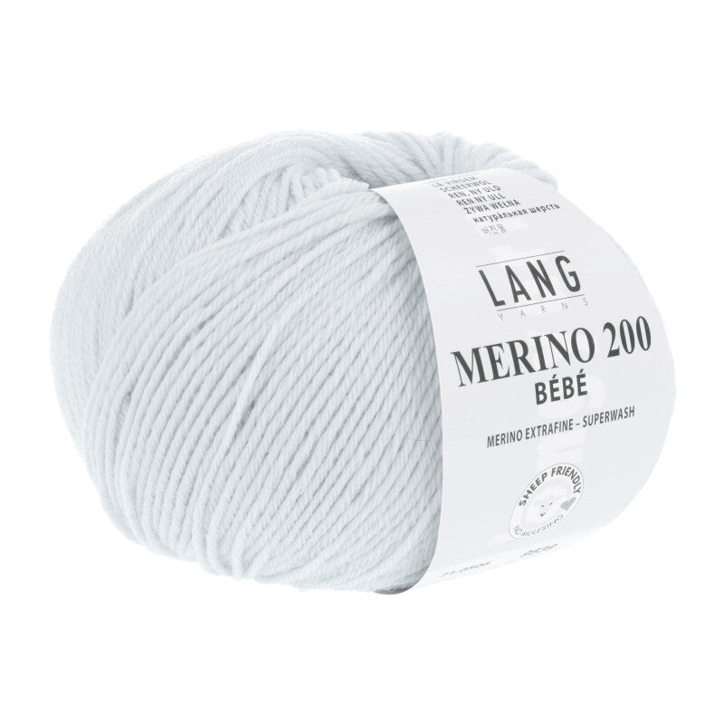 Lang Yarns Merino 200 Bébé Yarn, 203m / 50g – Baby Blue (0506)