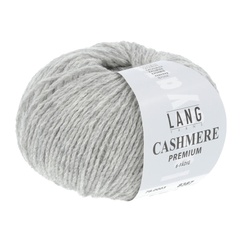 Lang Yarns Cashmere Premium Yarn, 115m / 25g – Silver Grey Mélange (0003)
