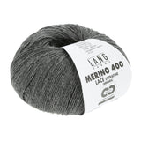 Lang Yarns Merino 400 Lace – 25g / 200m – Dark Grey Mélange (0005)