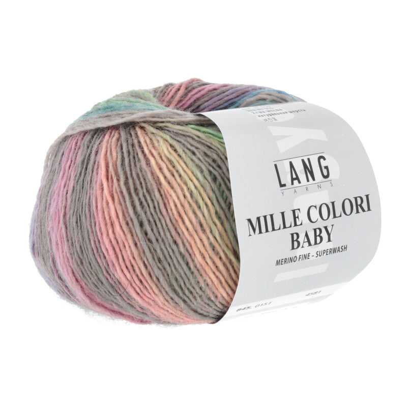 Lang Yarns Mille Colori Baby – 50g / 190m – Green/Rose (0151)