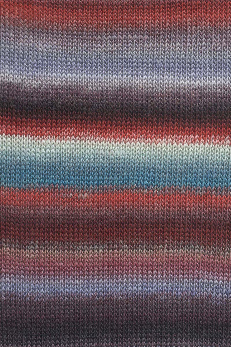 Lang Yarns Mille Colori Baby – 50g / 190m – Turquoise/Burgundy/Lavender (0216) – detail