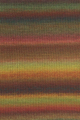 Lang Yarns Mille Colori Baby – 50g / 190m – Brown/Forest Green/Eggplant (0218) – detail