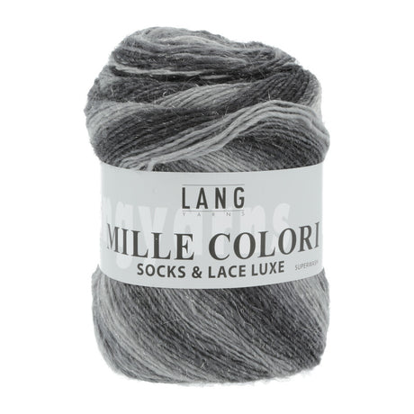 Lang Yarns Mille Colori Socks & Lace Luxe – 100g / 400m – Light Grey/Anthracite-Silver (0003)