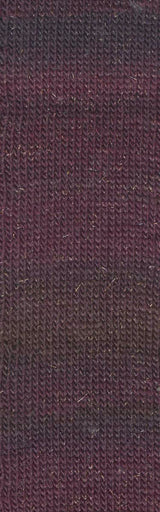 Lang Yarns Mille Colori Socks & Lace Luxe – 100g / 400m – Eggplant-Gold (0080) – detail