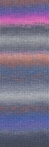 Lang Yarns Mille Colori Socks & Lace Luxe – 100g / 400m – Violet/Gray/Cyclamen (0218) – detail