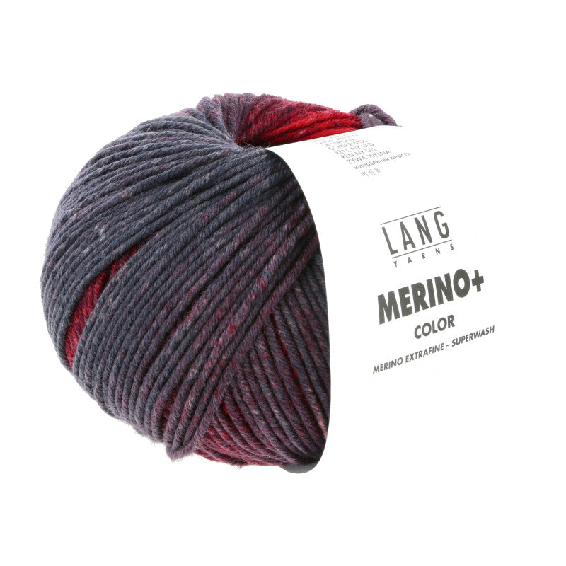 Lang Yarns Merino+ Color – 100g / 180m – Dark Red/Anthracite/Berry (0207)