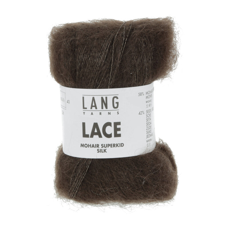 Lang Yarns Lace Yarn, 310m / 25g – Dark Brown (0168)