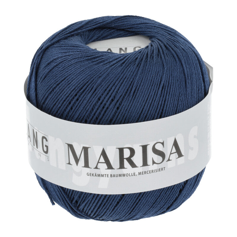 Lang Yarns Marisa – 100% Egyptian cotton yarn, 50g/210m – Blue Marine (0135)