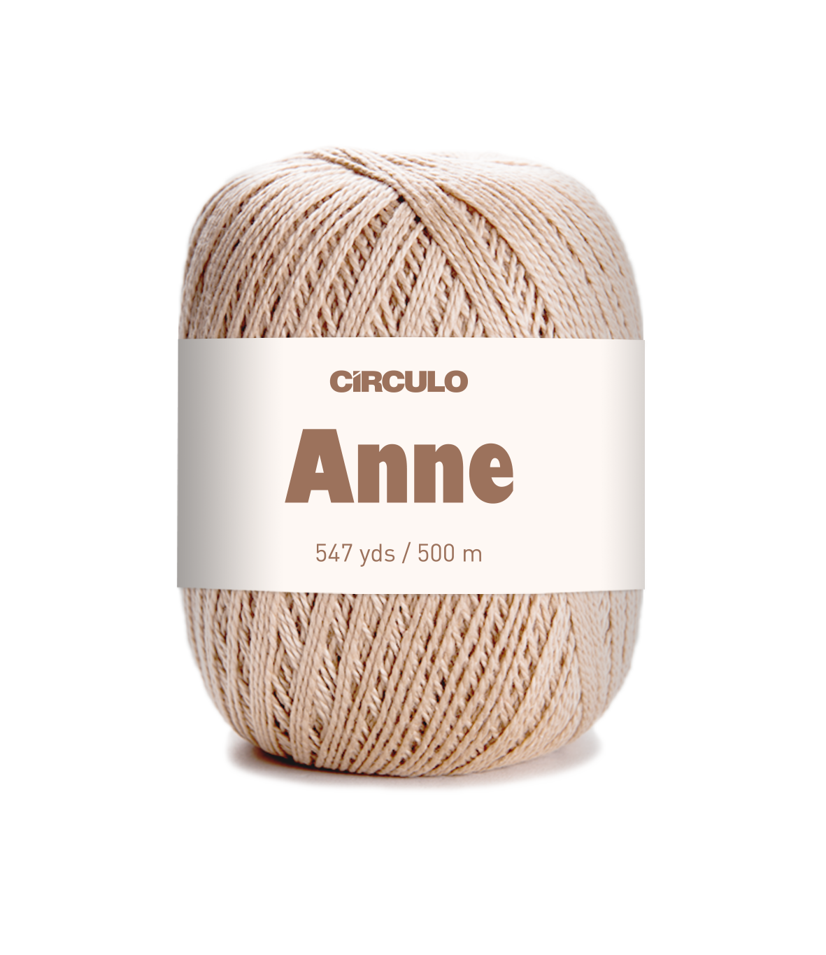 Circulo ANNE - 100% mercerized Cotton Yarn, 500m / 147g - Ball of yarn with 'Circulo Anne' label on a white background