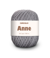 Circulo ANNE - 100% mercerized Cotton Yarn, 500m / 147g - Ball of yarn with 'Circulo Anne' label on a white background