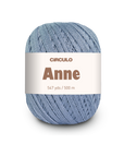 Circulo ANNE - 100% mercerized Cotton Yarn, 500m / 147g - Blue skein of yarn with a 'Circulo Anne' label on a white background