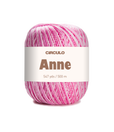 Circulo ANNE - 100% mercerized Cotton Yarn, 500m / 147g - Ball of pink yarn with 'Circulo Anne' label on a white background