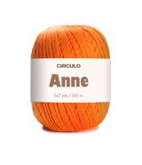 Circulo ANNE - 100% mercerized Cotton Yarn, 500m / 147g - Orange ball of yarn with a Circulo Anne label on a white background