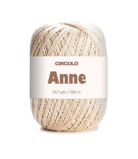 Circulo ANNE - 100% mercerized Cotton Yarn, 500m / 147g - Ball of yarn with 'Circulo Anne' label on a white background
