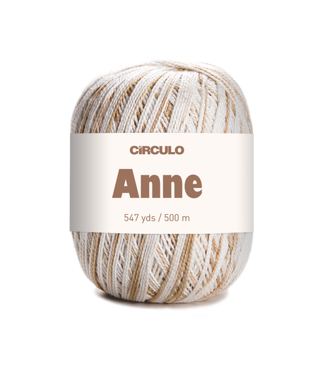 Circulo ANNE - 100% mercerized Cotton Yarn, 500m / 147g - Ball of yarn with 'Circulo Anne' label on a white background