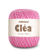Circulo Clea 100% Cotton Yarn for Crochet and Knitting, 500m/75 gr - Leo Hobby -  Ball of pink yarn with 'Circulo Clea' label on a white background