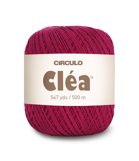 Circulo Clea 100% Cotton Yarn for Crochet and Knitting, 500m/75 gr - Leo Hobby -  Ball of pink yarn with 'Circulo Clea' label on a white background