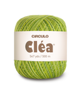Circulo Clea 100% Cotton Yarn for Crochet and Knitting, 500m/75 gr - Leo Hobby - Ball of green yarn with a 'Circulo Clea' label on a white background