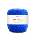 Circulo Natural Cotton Maxcolor (Barroco) 4/4 100% Cotton Yarn for Crochet and Knitting, 338m/200g - Leo Hobby -  Blue ball of yarn with a Circulo label on a white background