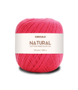 Circulo Natural Cotton Maxcolor (Barroco) 4/4 100% Cotton Yarn for Crochet and Knitting, 338m/200g - Leo Hobby -  Ball of pink yarn with a white label on a white background