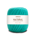 Circulo Natural Cotton Maxcolor (Barroco) 4/4 100% Cotton Yarn for Crochet and Knitting, 338m/200g - Leo Hobby -  Turquoise yarn ball with a white label on a white background