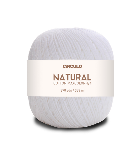 Circulo Natural Cotton Maxcolor (Barroco) 4/4 100% Cotton Yarn for Crochet and Knitting, 338m/200g - Leo Hobby - Ball of yarn with 'Circulo' label on a white background