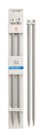 Pony Classic Plastic Single Pointed Knitting Needles – 40 cm, 12.00 mm