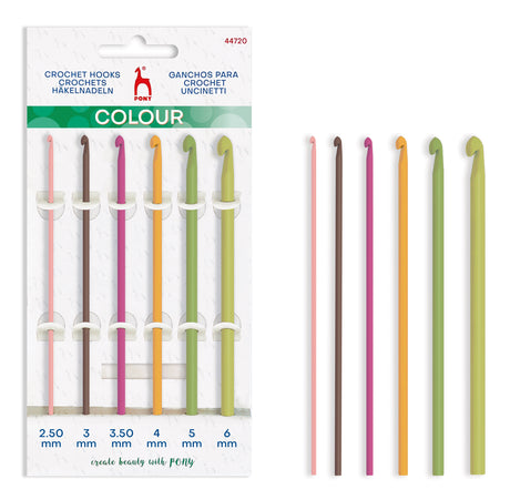 Pony Colour Anodised Aluminium Crochet Hooks – Assorted, Assorted