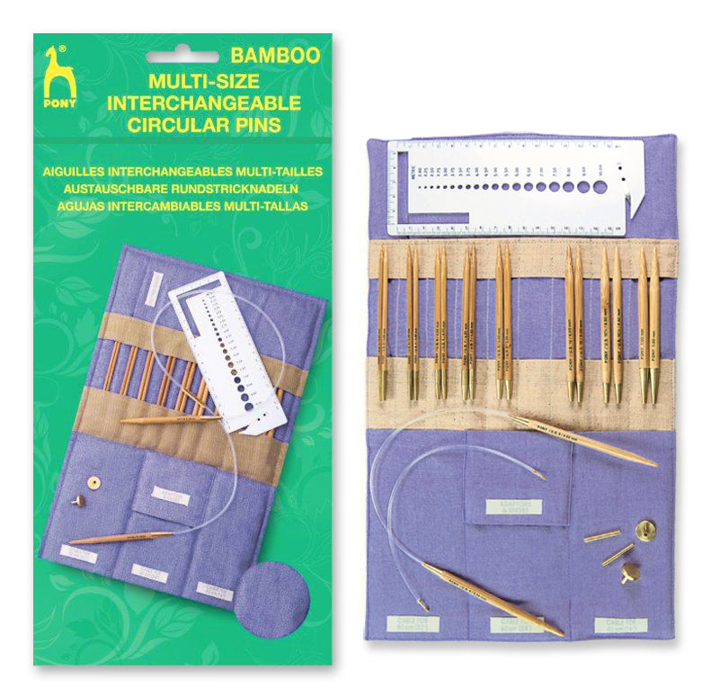 Pony Bamboo Interchangeable Knitting Needle Set