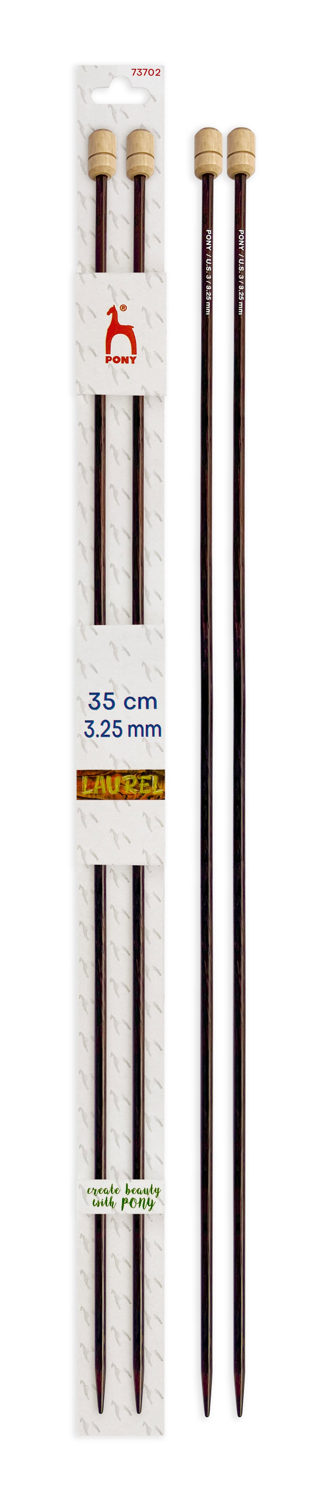 Pony Laurel Single Pointed Knitting Needles – 35 cm, 3.25 mm