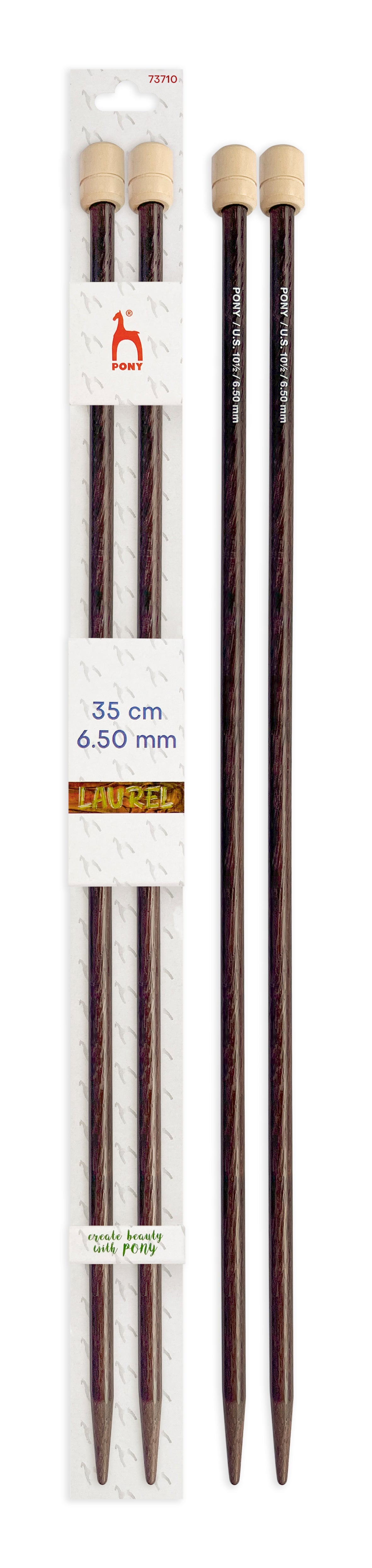 Pony Laurel Single Pointed Knitting Needles – 35 cm, 6.50 mm