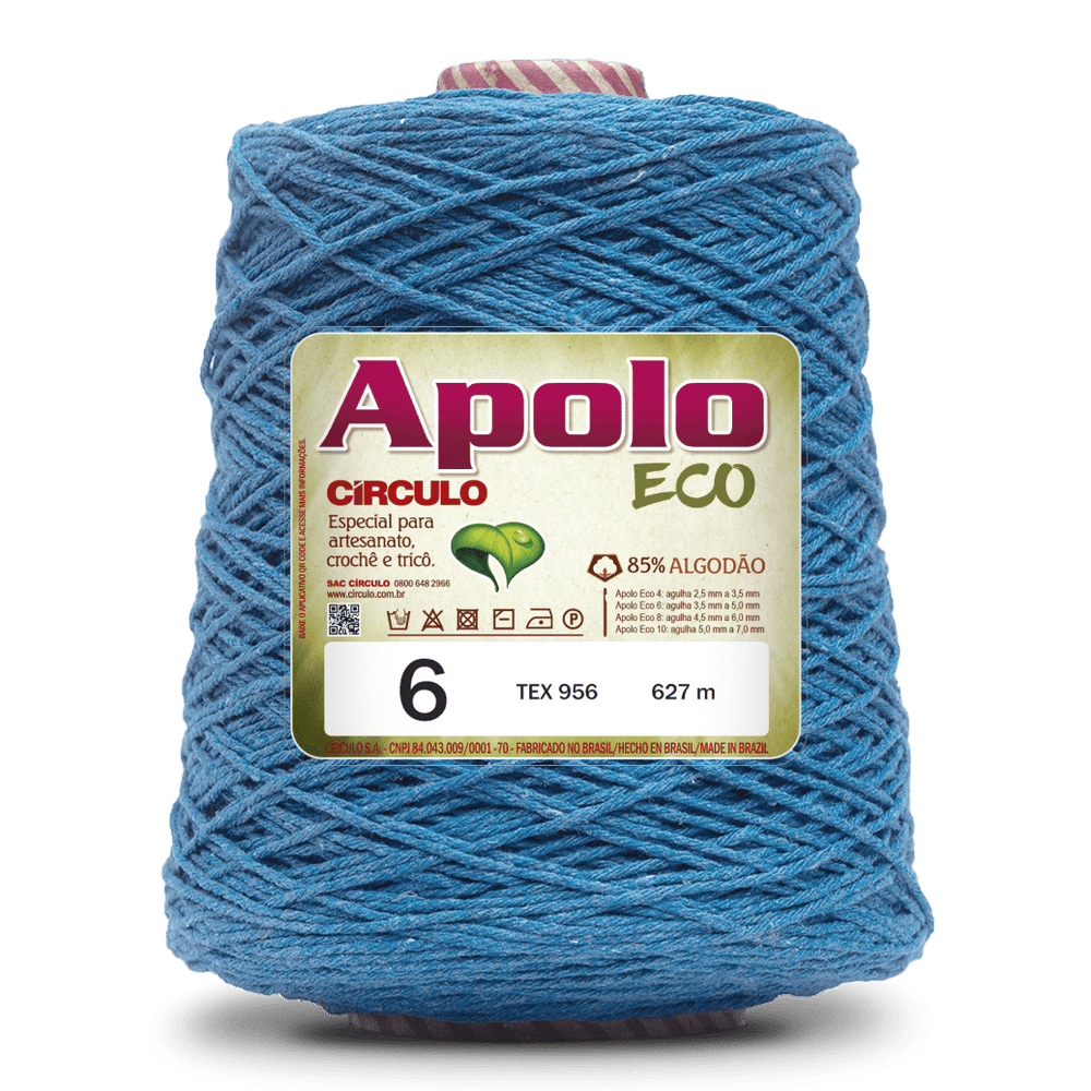 Apolo Eco 4/6 Cotton Cord Yarn – Ideal for Crochet Bags & Home Decor (600g) - Leo Hobby