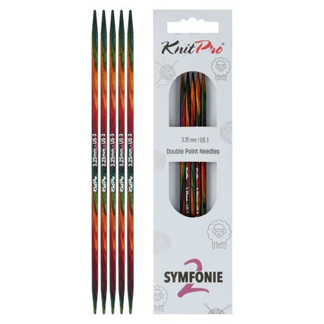 KnitPro Symfonie 2 double pointed knitting needles, 3.25 mm