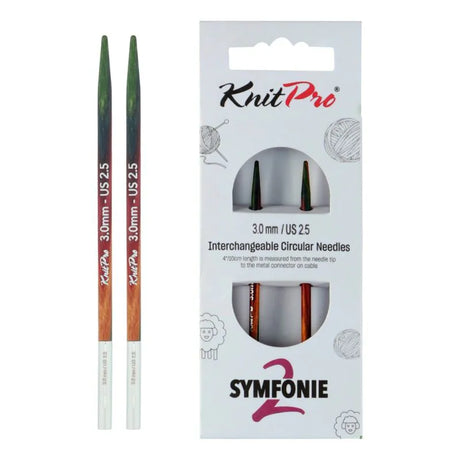 KnitPro Symfonie 2 interchangeable circular knitting needle tips, 3.00 mm