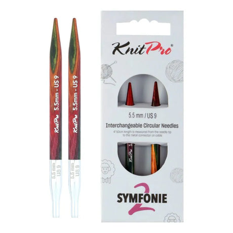 KnitPro Symfonie 2 interchangeable circular knitting needle tips, 5.50 mm