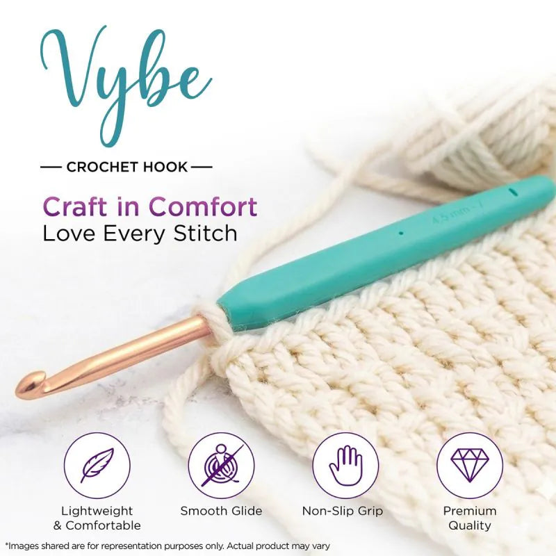 KnitPro VYBE crochet hook with comfortable non-slip ergonomic grip