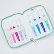 KnitPro Waves Single Ended Crochet Hook Deluxe Set - 9 Color - Coded Ergonomic Hooks 2.0, 2.5, 3.0, 3.5, 4.0, 4.5, 5.0, 5.5 & 6.0 mm - Leo Hobby Marketplace